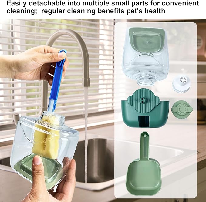35oz Rabbit Water Bottle, Pet Hanging Automatic Water Dispenser for Small Animal Ferret Guinea Pig Chinchilla Dog Cat (Cage Grid Spacing 1.1''-2.1'') (Yellow)