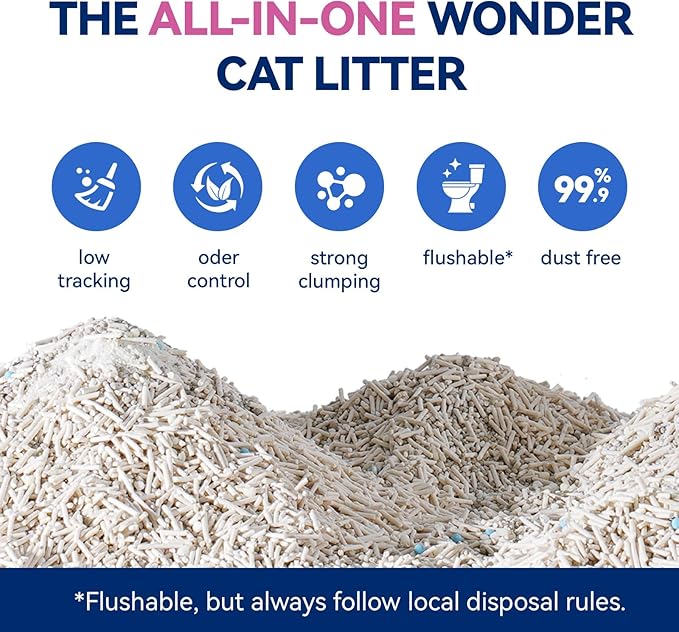 OPET Tofu Cat Litter - 36 LBS, Natural Sustainable Ingredients Quick Clumping Cat Litter, Flushable, Superior Odor Control, 99.9% Dust Free Kitty Litter (36 pounds, White Tea)