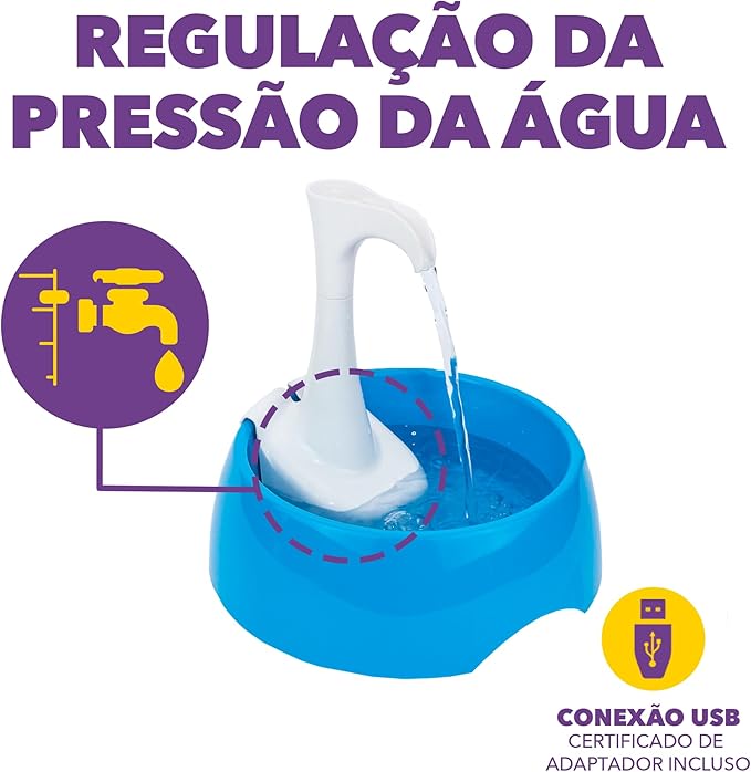Aqua First Pet Water Fountain - Automatic Drinking Bowl for Cats and Dogs - Light and Portable - Replaceable Filters - Ergonomic Design - 1.2L/42 fl oz - Red