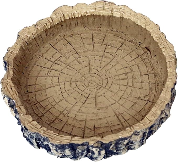 Tree Trunk Feeding Dish Bowl,Reptile Water Dish Food Bowl, Amphibians Tree Trunk Water/Food Bowl, Premium Resin Reptile Feeding Terrarium Bowls for Bearded Dragon Lizard Gecko