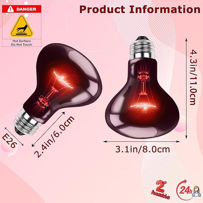 75W Infrared Red Basking Spot Light Bulb – Promotes Growth & Vitality, Heat Lamp for Reptiles & Amphibians, Bearded Dragons, Turtles, Snakes & Chicks, Terrarium & Brooder Heater