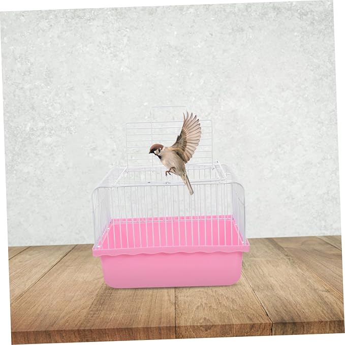 Toyvian Portable Bird Travel Cage for Lovebirds Parakeets Small Animals Lightweight Bird Carrier Comfortable Habitat for Indoor Travel Use