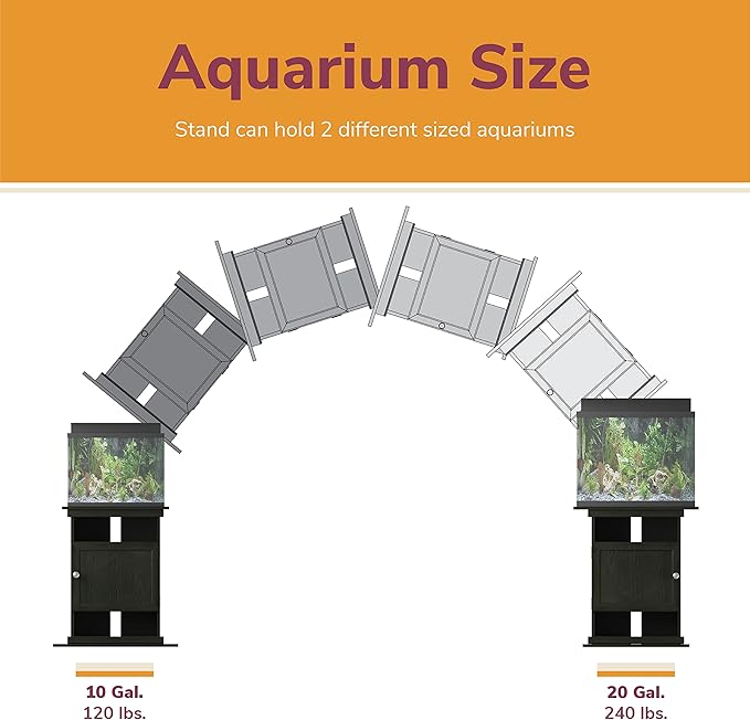 Ollie & Hutch Flipper 10/20 Gallon Aquarium Stand, Ivory Oak