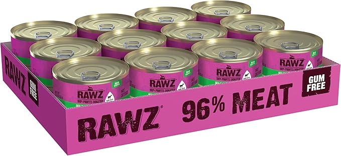 Rawz Natural Premium Pate Canned Cat Wet Food - Made with Real Meat Ingredients No BPA or Gums - 5.5oz Cans 24 Count (Chicken & Chicken Liver with Goats Milk)