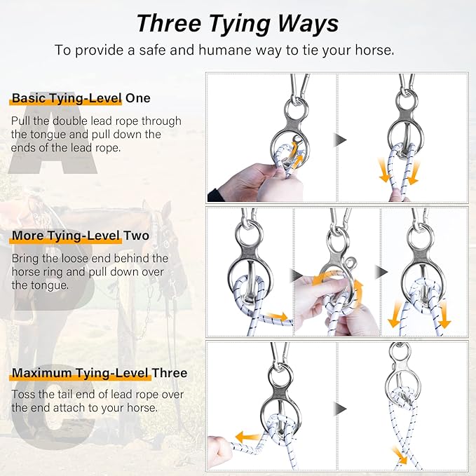 Horse Tie Ring, Horse tack and Supplies, Safe Horse Accessories,Horse Training Equipment with Eye Bolt,Quick snap,Humane Way Tie Ring,Prevent Horses from Pulling Back,Durable Steel