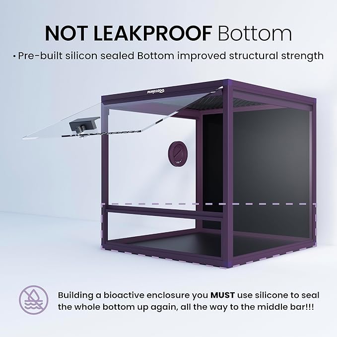 MagicCube 18'' x 18'' x 18'' Reptile Terrarium with Lock, 24 Gallon Reptile Tank with Flip-Up Tempered Glass Door, Top Screen Ventilation for Leopard Gecko