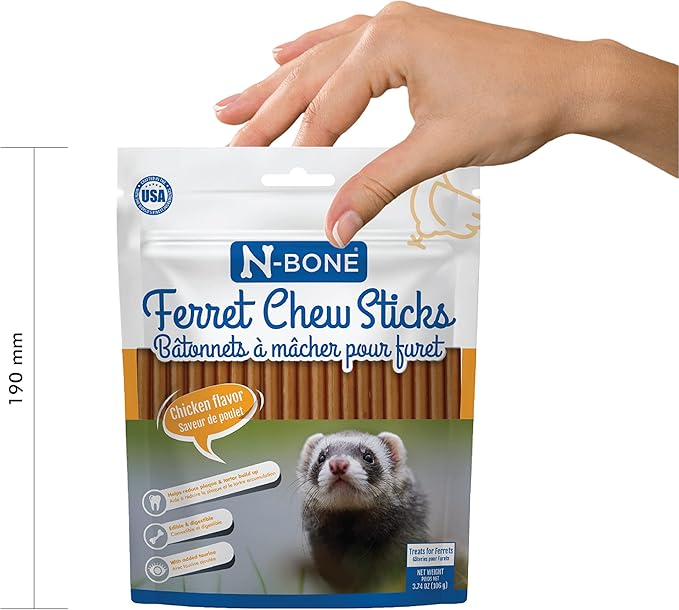 N-Bone Ferret Chew Sticks Chicken Flavor, 3.74-oz Bag (Pack of 4)