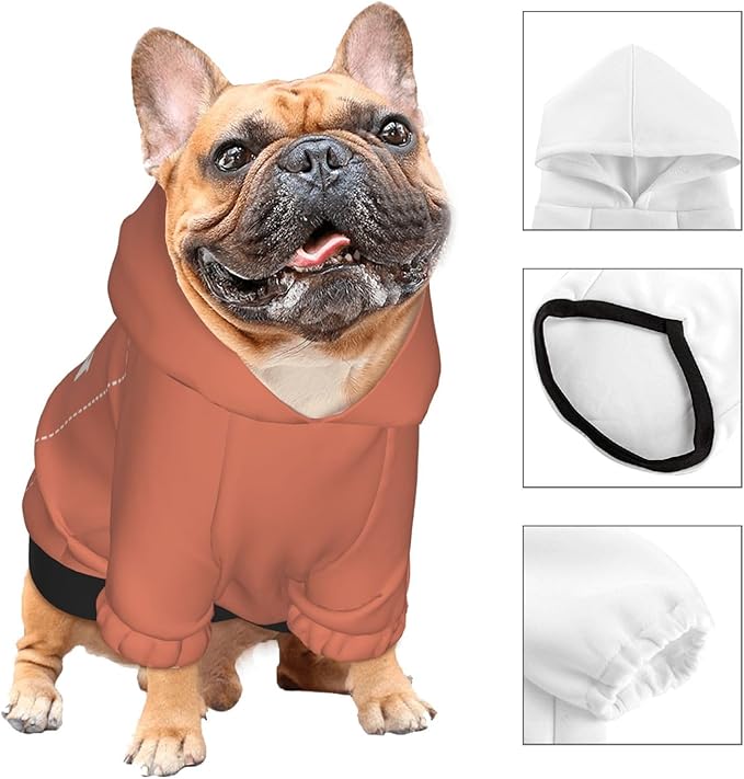 Dog Costume, Custom Dog Hoodie, Dog Name Costume Holiday Pet Pajamas Outfit, Personalized Pet Coat Costumes for Small Medium Large Dogs and Cats for Winter, Coral, L