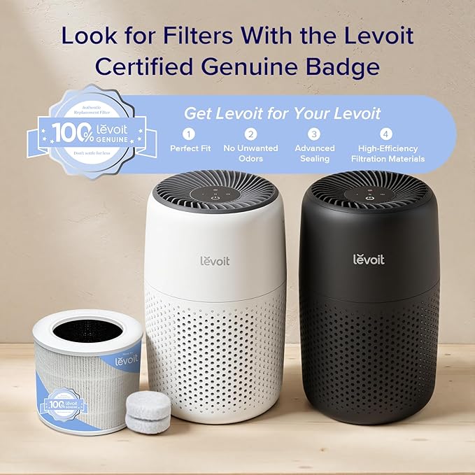 LEVOIT Air Purifiers for Bedroom Home, AHAM VERIFIDE, 3-in-1 Filter with Fragrance Sponge for Better Sleep, Filters Smoke, Allergies, Pet Dander, Odor, Dust, Office, Portable, Core Mini-P, Black