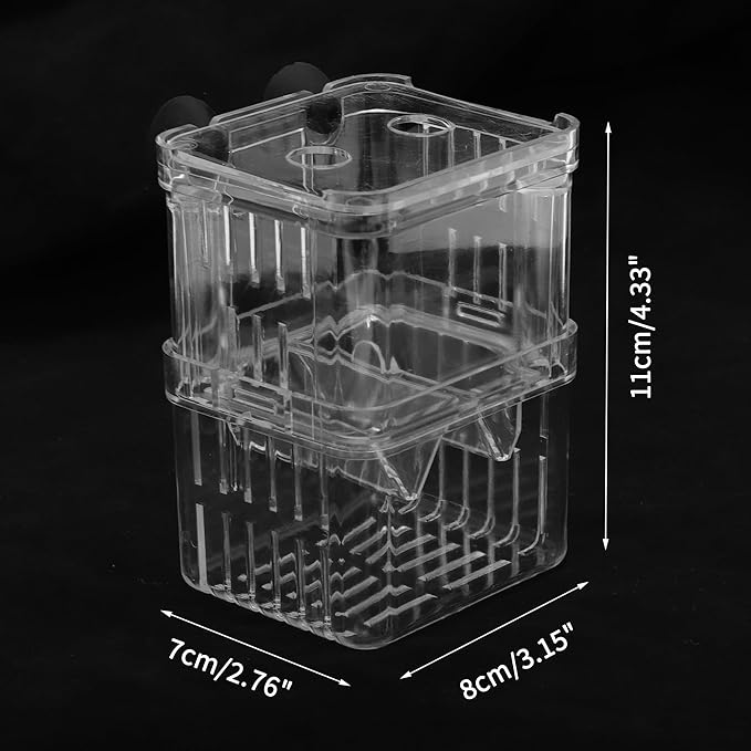 Fish Breeder Box, Easy-to-Use Breeder Tank Divider, Breeder Box for Fish Tank, Versatile Breeder System, S, Clear, 1 Set