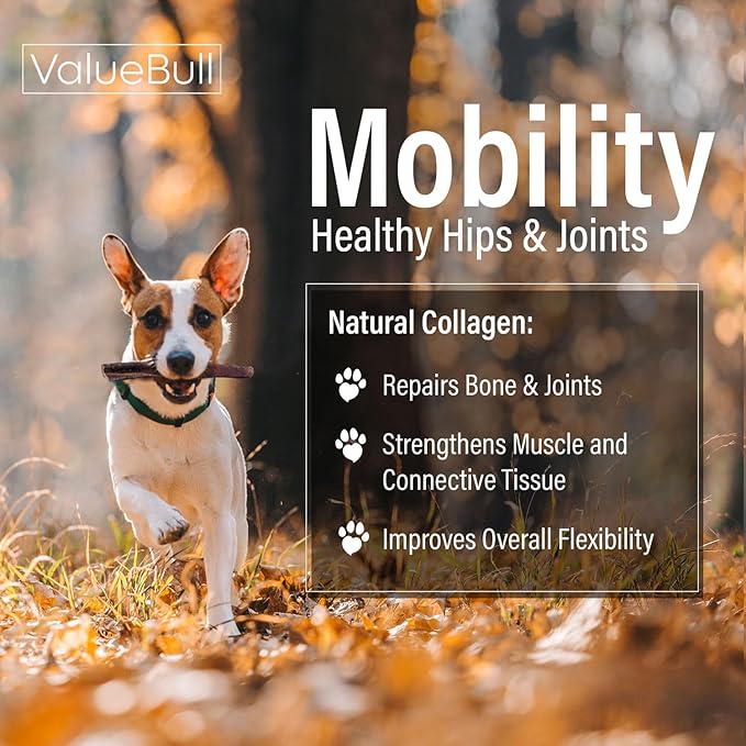 ValueBull Collagen Sticks for Dogs, Varied Shape & Size Chews, Natural Long-Lasting Dog Treats, 20 Pound Bulk Pack - Supports Joints, Skin & Coat with Chondroitin & Glucosamine