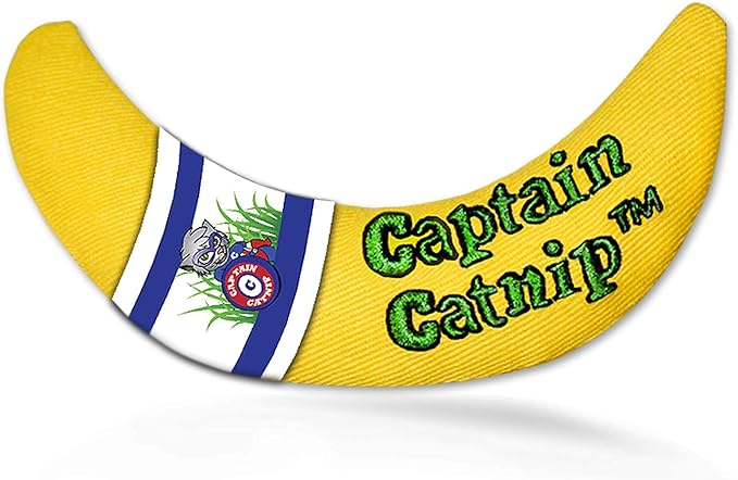 Captain Catnip Cat Banana Toy, Kitten Interactive Toy, Fun Playing Cat Toy, Filled with Organic Catnip for Indoor Cats (2)