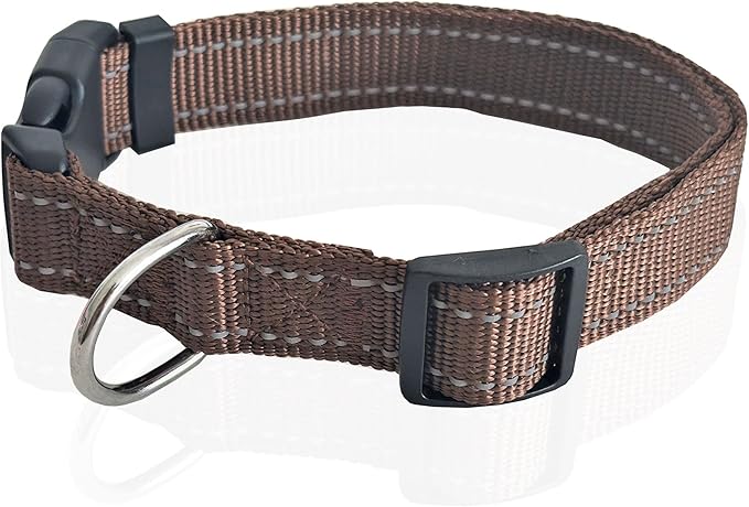 Adjustable Nylon Dog Collar, Reflective Collar 1 Inch 3/4 Inch 5/8 Inch Wide, for Large Medium Small Dogs