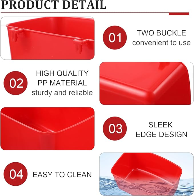 26 PCS Chicken Feeder Cups, 18 OZ Cage Cups for Chickens, Hanging Rabbit Feeder Waterer Cups, Plastic Birds Feeders for Pet Bunny Gamefowl Poultry Parrot(Red)