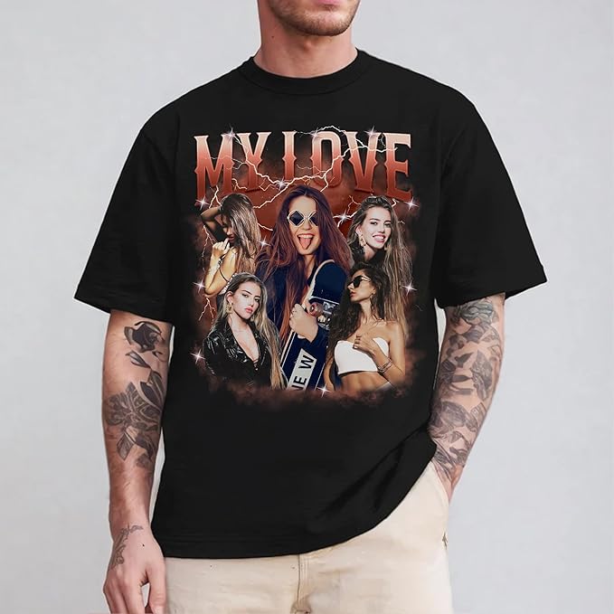 Custom Bootleg Rapper Graphic Tees Shirt – Retro 90s Vintage Style, Personalized Gift for Girlfriend, Birthday, Valentine