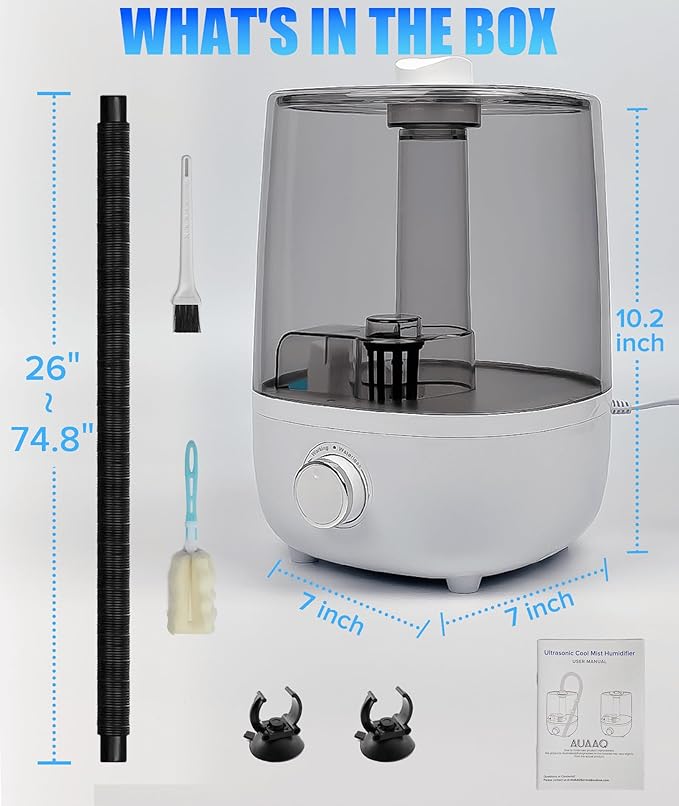 Reptile Fogger Humidifier Fog Machine Mister with 4L Visible Tank，with Dry-Run Protection Compatible with All Terrariums and Enclosures, Ideal for Reptiles/Amphibians/Plants/Herps/Vivarium/Moss