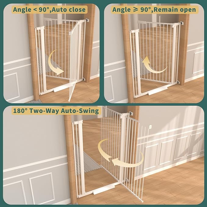 40.55" Tall, 30.11-34.05 Inch Wide, 1.37" Ultra Narrow Spacing Dog Pet Baby Gate Indoor for Doorway Hallway, Pressure Mounted 31 32 33 34 Inches Wide