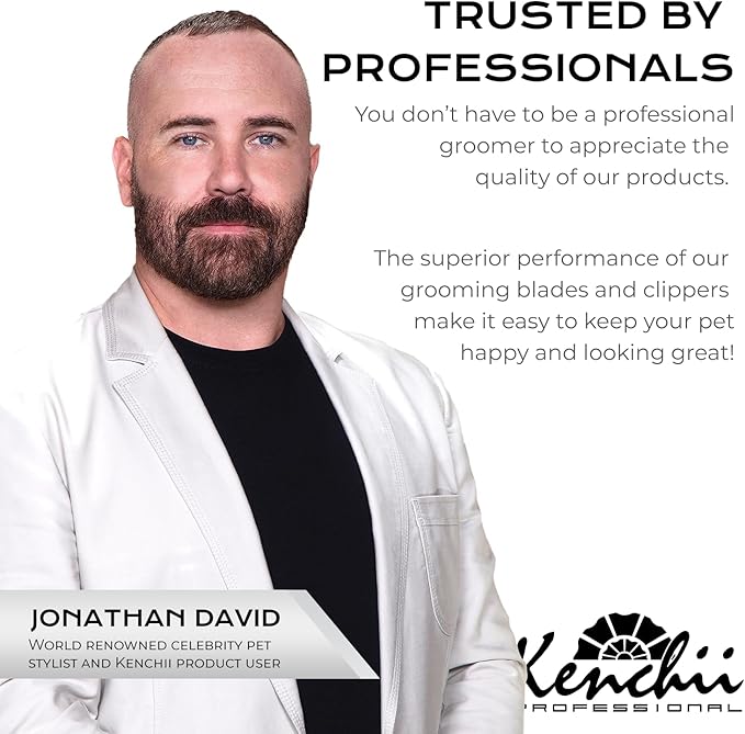 Kenchii Professional Dog Clipper Blade Flash 5 Pet Hair Clipper - Detachable Stainless Steel Blades for Dog Grooming - Hair Clippers & Accessories Pet Shaving Blades. (KEFB5-4F)