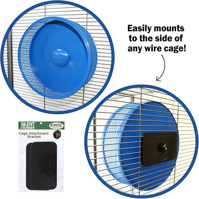 Silent Runner Pro | Sugar Glider Exercise Wheel (Blue with Attachment)