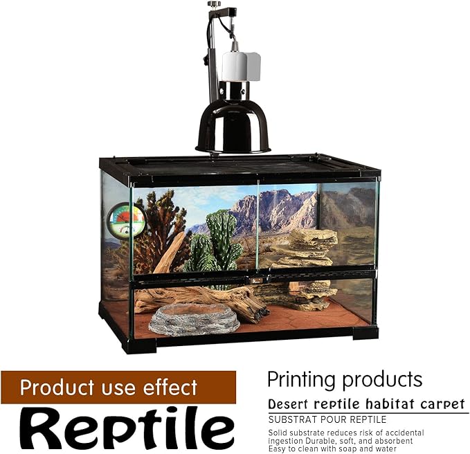 Reptile Carpet 40 Gallon 2 Pack for Bearded Dragon Tank Accessories,Enclosure Terrarium Liner Bedding Mat for Lizard,Gecko,Snake,Chameleons,Tortoise with Tweezers Feeding Tong(36 * 18in)