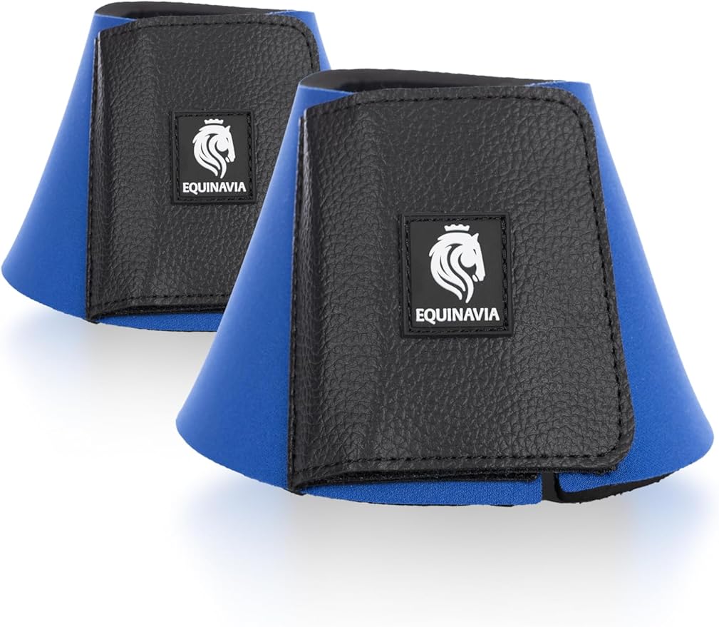 Equinavia Toki Bell Boots for Horses | Neoprene Overreach Boots - Royal Blue - M