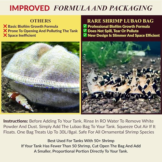 Aquarium Shrimp Culture Bag Lu Bao Kallax Ball - Premium Bio Bag Biofilm for Crystal Red, Caridina & Neocaridina Breeding - Natural Supplement 5 Pack