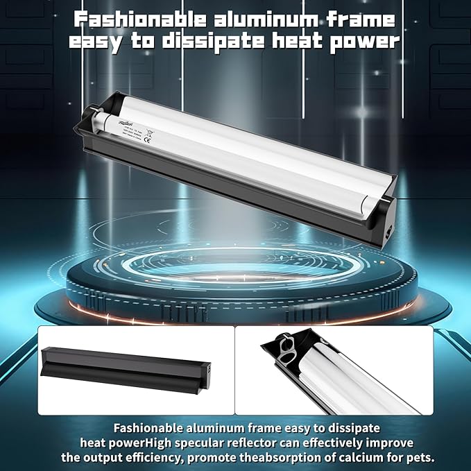T5 UVB Reptile Lighting Fixture, UVB Light for Reptiles, 39W 10.0 UVB Lighting Combo Kit for Desert & Tropical Reptiles (Lizard, Bearded Dragon, Tortoise), 34INCH