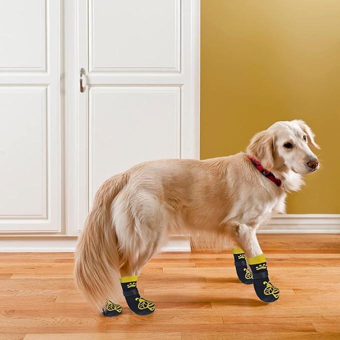 EXPAWLORER Anti Slip Dog Socks to Prevent Licking Paws, Dog Shoes for Hot Pavement, Dog Booties for Small Medium Large Senior Dogs, Traction Control Boots & Paw Protectors for Hardwood Floors