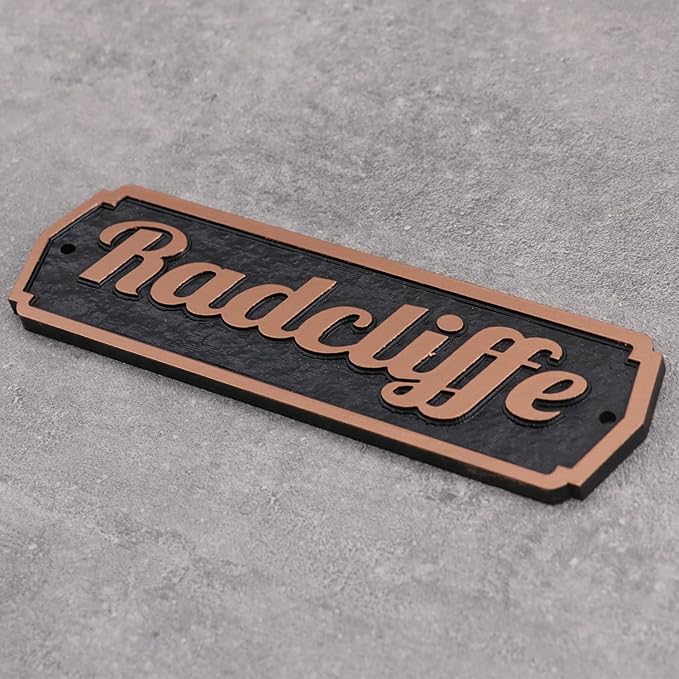 Acrylic Horse Stall Name Plate, 2.4" x 8" Personalized Stall Signs, UV Protected, Custom Pet Name Sign, All Weather Adhesive, Mounting (Antique Copper, Style 1)