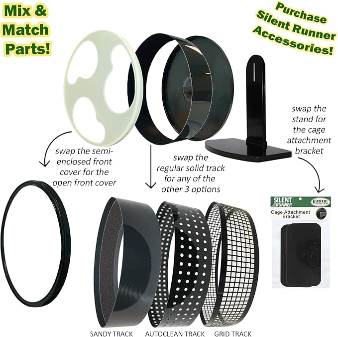 Silent Runner Glow Wheel - 12" Regular - Exercise Wheel + Cage Attachment - Silent, Fast, Durable Exercise Wheel - Sugar Gliders, Hamsters, Female Rats, Mice & Small Pets