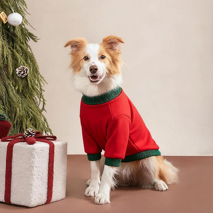 Custom Dog Hoodie, Personalized Sweatshirt with Photo Text Name Logo, Customized Hooded Sweater for Small Medium Large Dogs & Cats (Red + Green Sleeves, XX-Large)