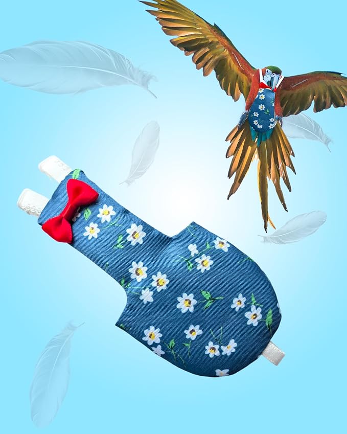 UKJENT Bird Diaper Protective Parrot Nappy - 2 Pack, Reusable Flight Suit with Waterproof Inner Layer, Washable Cute Urine Wet Suit for Cockatiel Monk Parakeet Sun Parakeet Lory(S)