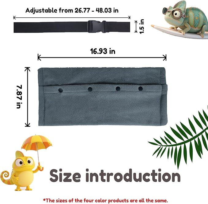 Adjustable Bearded Dragon Carriers Sling, Animal Sling Carrier Bag for Geckos, Crested Geckos, Lizards, Chameleons - Portable Reptile & Small Pet Outdoor Carrier Bag (Green)
