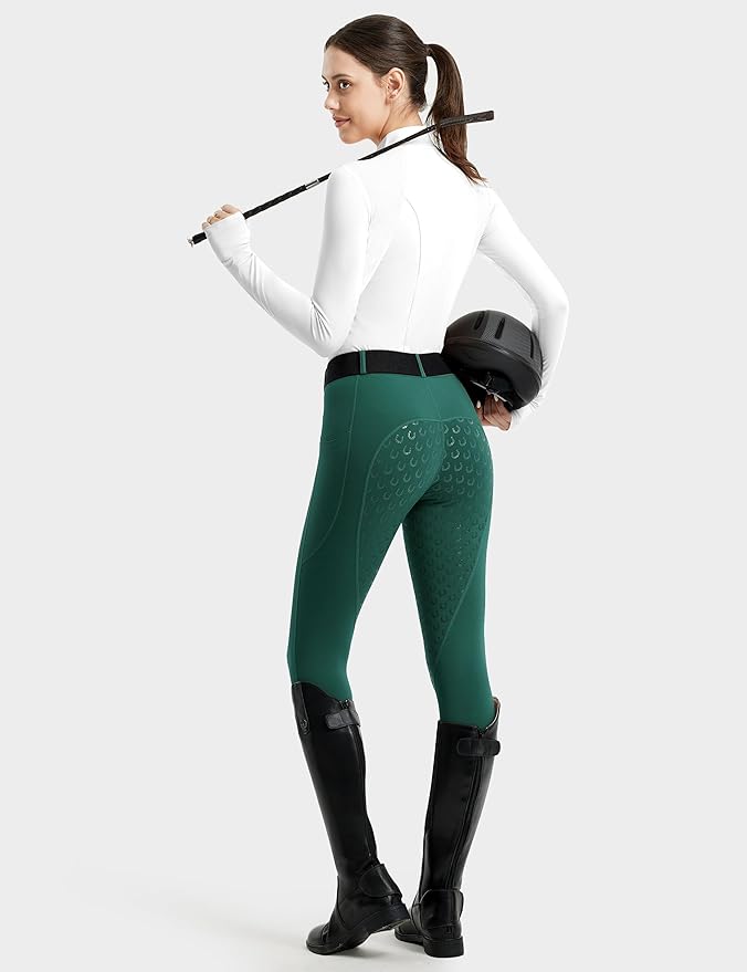 FitsT4 Sports Women's Full Seat Riding Tights Active Silicon Grip Horse Riding Tights Equestrian Breeches