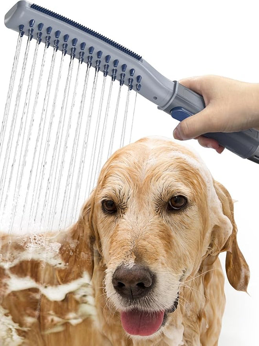 Dog Shower Attachment, Dog Shower With Metal Diverter, Pet Shower Attachment for Fast and Easy Dog Bathing, 3 Spray Modes One-Button Switch 8-Foot Hose For Indoor and Outdoor