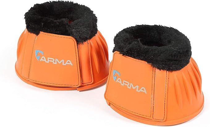 Shires ARMA Fleece Trim Bell Boot (Orange, Full)