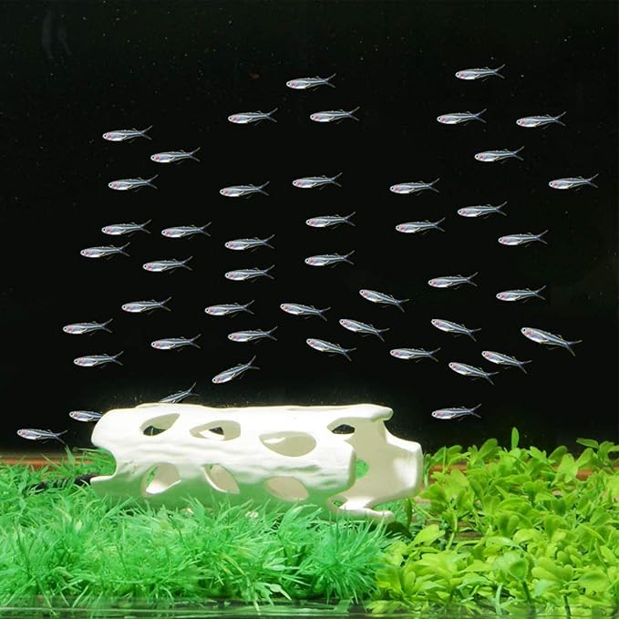 XMHF White Aquarium Decor Shrimp Shelter Tube Breeding Hiding Cave Holes Ornaments for Fish Tank