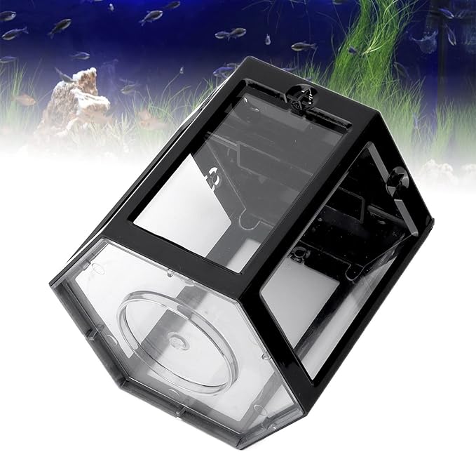 Zerodis Betta Aquarium Starter Kits, Small Aquarium Fish No Clean Corners Crystal-Clear for Fish-Loving Kids Betta Lovers for Home Office Decoration(Black)
