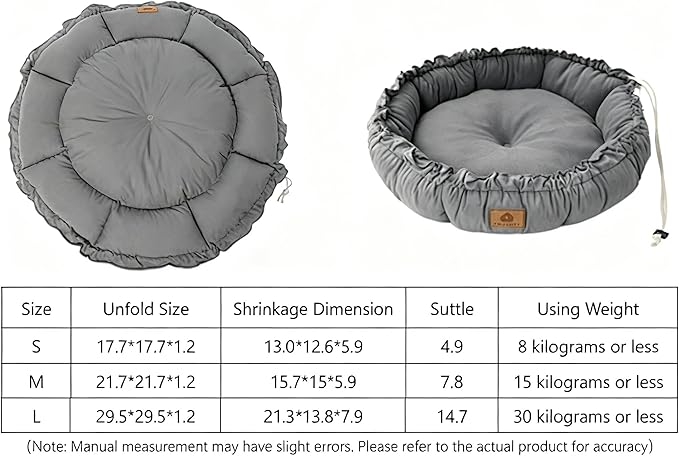 AYONS Pet Pad for Cats & Small Dogs - Deep Gray & Dark Green, S/M/L Sizes, Soft Comfortable Sleeping Cushion, Non-Slip Bottom Rest Bed, Washable Indoor Cuddle Mat