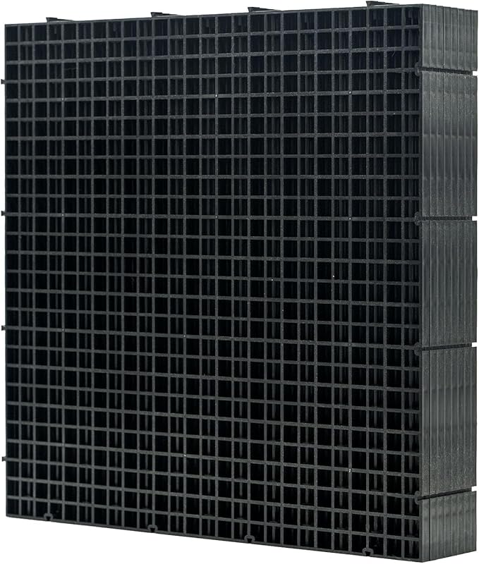 LINLAN 8 Pieces 11.8x11.8in (30X30cm) Aquarium Grid Plastic, Fish Tank Divider, Egg Crate for DIY Filtration and Bottom Protection in Aquascaping (Black-No Accessories)