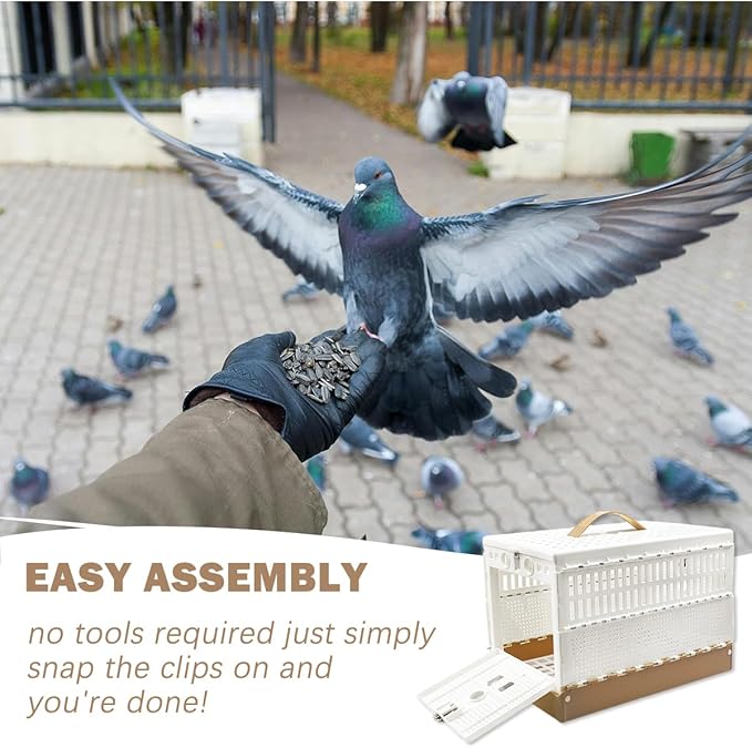 Collapsible Bird Cage Plastic Bird Cage Portable Birds Cages Outdoor Small Birds Cages Suitable for Pigeons Parrots fledglings The Best Choice for Birds to Play and Race Training