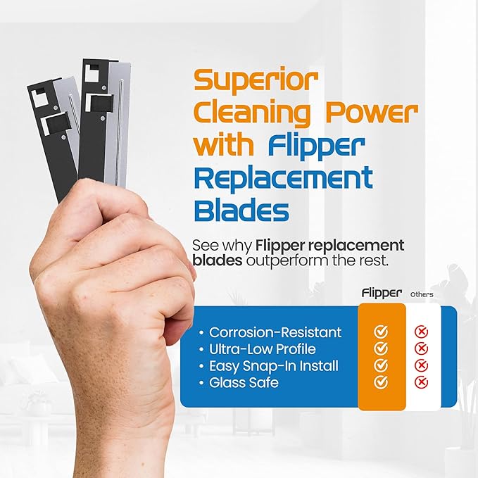 Flipper Max Aquarium Algae Remover for Fish Tank Cleaner Replacement Blades, Pack of 2 - Glass Scraper Blades for Cleaning Kits - Water Cleaning Accessory