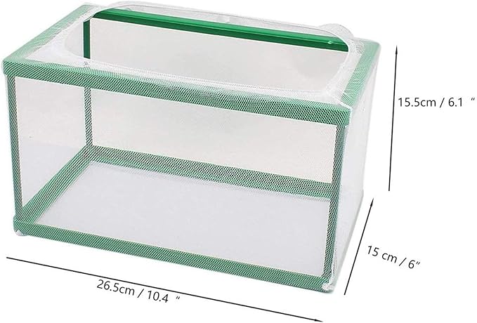 COMOK Fish Hatchery Breeder Box Aquarium Separation Net Nylon Incubator Mesh Fish Breeding Tanks Isolation Box Green Rectangle