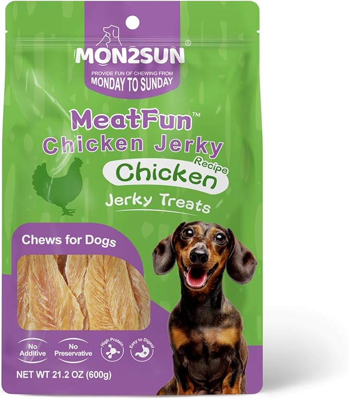 MON2SUN Dog Treats Chicken Jerky, Single-Ingredient, Rawhide-Free, High Protein, Low Fat, Training Treats for Small to Large Dogs, 21.2 oz