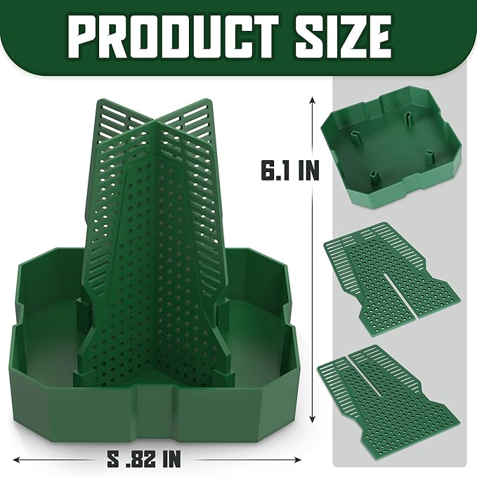 Chameleon Feeding Bowl for Reptile Terrarium, Climbable Design for Reptile to Hunt, Suitable for Feeding Lizards, Bearded Dragons, Geckos, Guardians, Frogs, Green, Large
