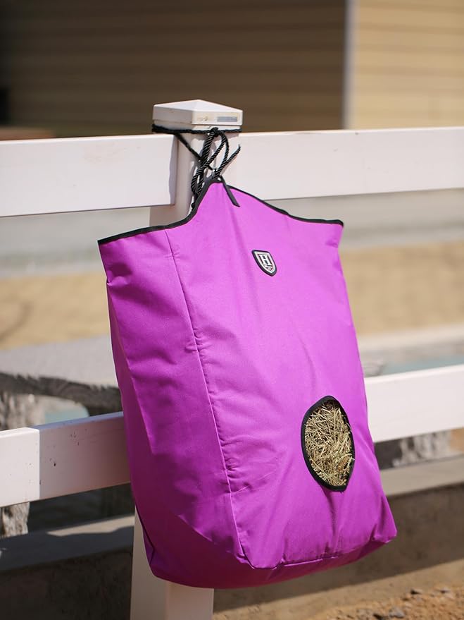 Harrison Howard Premium Durable Horse Hay Bag Slow Feed Hay Bag Waterproof Large Capacity Horse Tote 3pcs-Purple