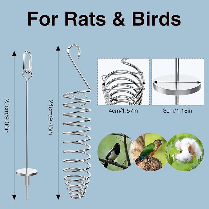 GFZ Rat Foraging Toy - Hanging Chew Slow Feeder Enrichment Interactive toys in hamster cages for Small Pets Like Rabbits, Birds, Guinea Pigs - Easy to Install (2PCS, Small)