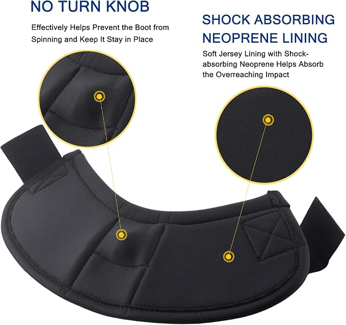 Equine Ballistic Overreach Bell Boots - No-Turn Horse Hoof Protection Boots (Sold in Pairs) - Black, Large