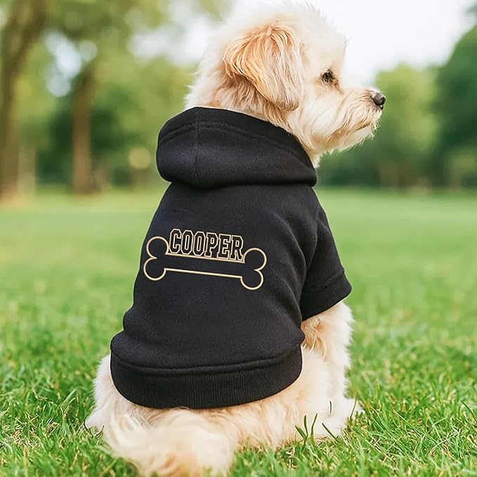 Noni Personalized Name Dog Hoodie, Embroidered Puppy Sweater with Name Text, Custom Pet Clothes Warm Winter Outfit for Dogs, Bright Puppy Sweatshirt, Pet Birthday Outfit, Gift for Dog Lovers