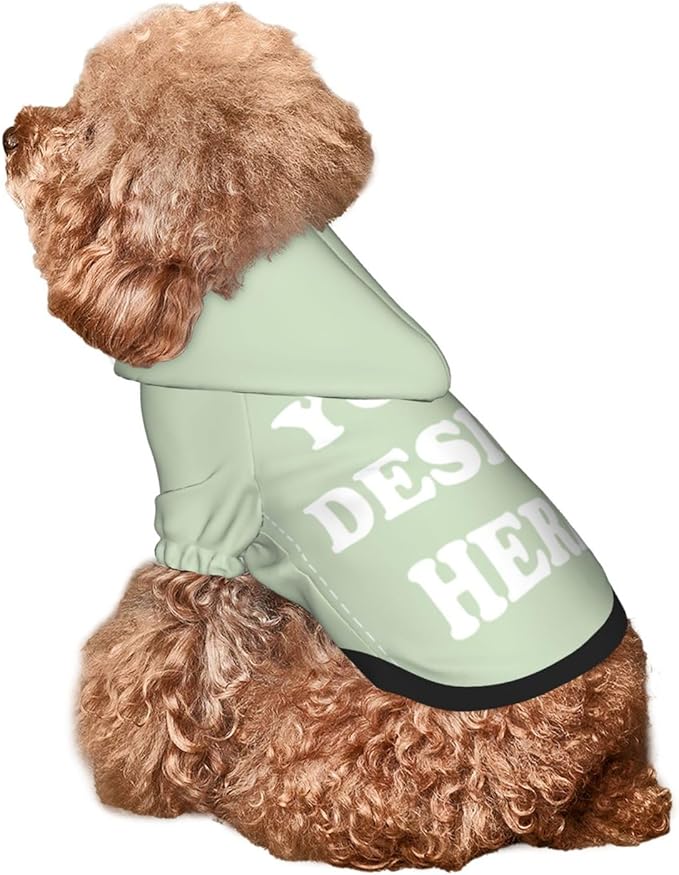 Personalized Chihuahua Dog Hoodie, Custom Pet Warm Sweatshirt Costume with Name Number Photo, Customize ID Clothes for Pupppy Kitten Dogs Cats, LightGreen, M